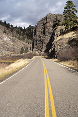 Image showing Tow Lane Highway Travels Rugged Territory Western United States
