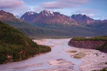 Image showing Alaska Mountain River Chugach Range Last Frontier