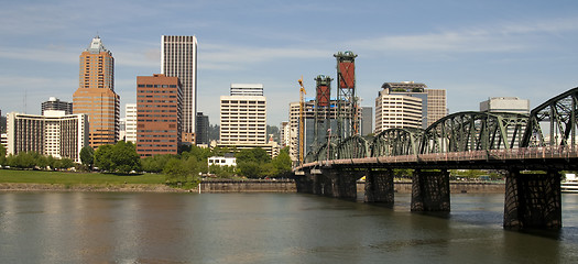 Image showing Portland Oregon View Across Willamette River to Downtown include