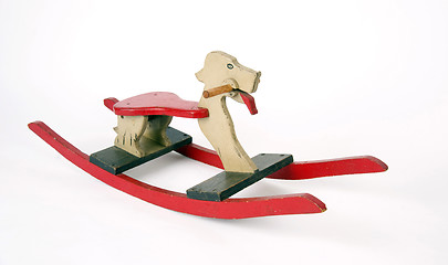 Image showing Home Made Antique Rocking Dog Childs Toy