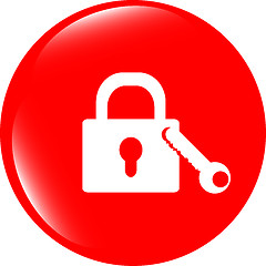 Image showing Lock icon - web app button isolated on white