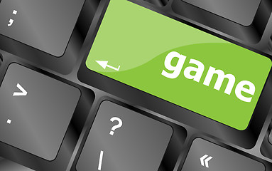 Image showing Computer keyboard with game key - technology background