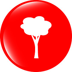 Image showing Tree Icon on Round Black Button Collection Original Illustration