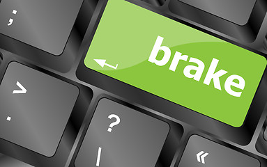 Image showing brake button on computer pc keyboard key