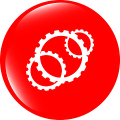 Image showing gears icon (button) isolated on a white background