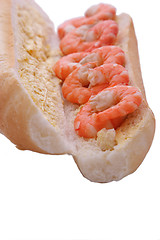 Image showing Prawns on a Roll