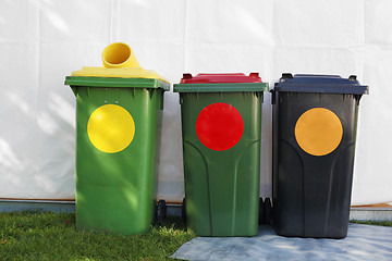 Image showing colored garbage bins