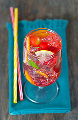 Image showing sweet cherry plum drink 