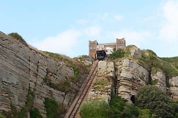 Image showing East Hill Cliff funicular railway in Hastings, England