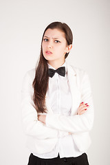 Image showing Attractive businesswoman with a headache