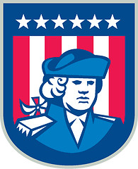 Image showing American Patriot Head Bust Shield Retro