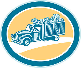 Image showing Vintage Pickup Truck Delivery Harvest Retro