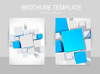Image showing Brochure template with blue squares