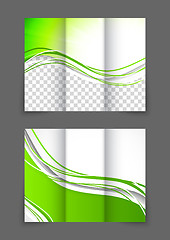Image showing Tri-fold green wave brochure