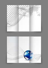 Image showing Tri-fold business wavy brochure