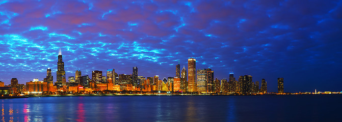 Image showing Chicago downtown cityscape panorama