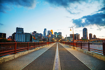 Image showing Downtown Minneapolis, Minnesota at night time