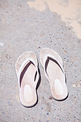 Image showing Pair of rubber sandals