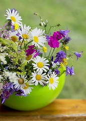 Image showing beautiful bouquet of bright  wildflowers