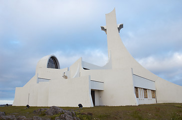 Image showing Modern white church