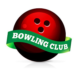 Image showing Bowling ball with ribbon