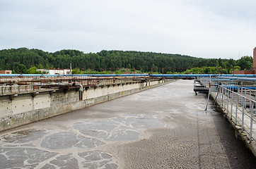 Image showing treatment plant waste water aeration basin bubble 