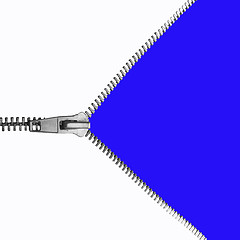 Image showing zipper from white to blu