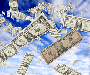 Image showing dollars from the sky