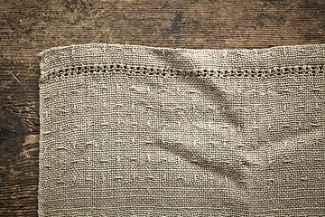 Image showing old gray linen napkin