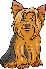 Image showing yorkshire terrier dog cartoon illustration