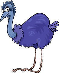 Image showing emu ostrich bird cartoon illustration