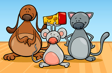 Image showing cute pets characters cartoon illustration