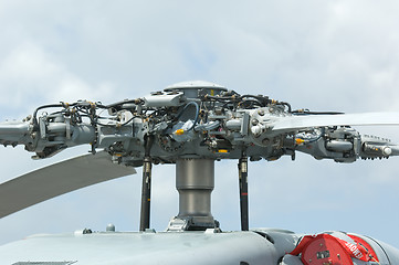 Image showing Rotor head of military helicopter