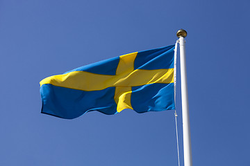 Image showing Sweden flag on blue sky