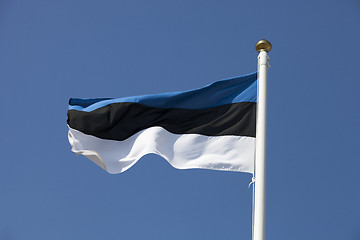 Image showing Estonia flag on blue sky