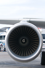 Image showing Engine of passenger airplane