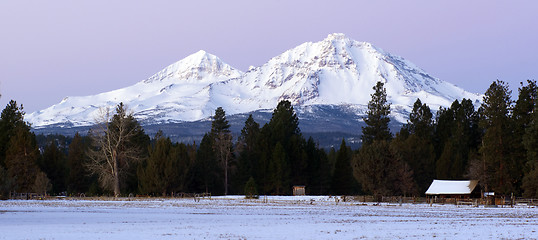 Image showing Homestead Ranch at the Base of Three Sisters Mountains Oregon