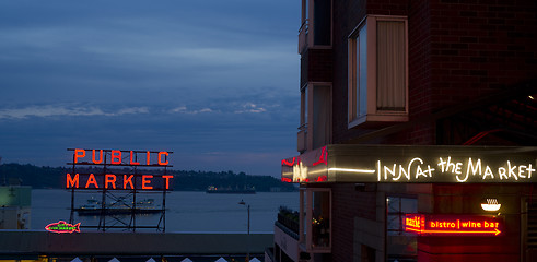 Image showing Typical Cloudy Misty Day near Inn at The Market Seattle