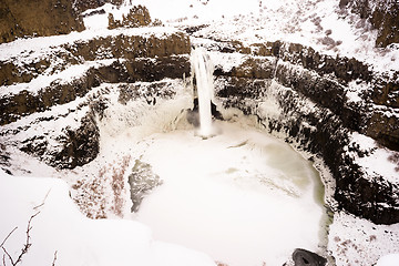 Image showing Palouse River Falls Frozen Water Wilderness Waterfall Winter Fre