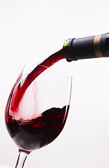 Image showing Red Burgundy Wine Drink Filling Stemmed Glass Alcohol Liquid Ref