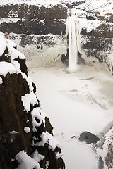 Image showing Palouse River Falls Frozen Water Wilderness Waterfall Winter Fre