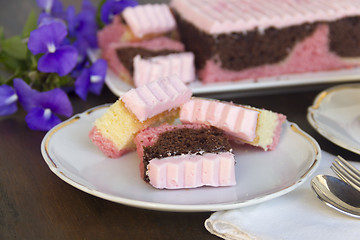 Image showing Neapolitan cake