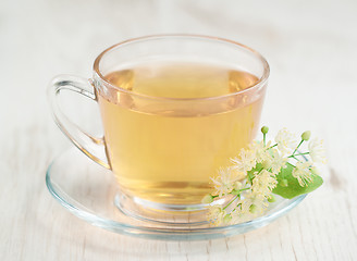 Image showing Cup of linden tea 