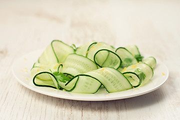 Image showing Cucumbers salad 