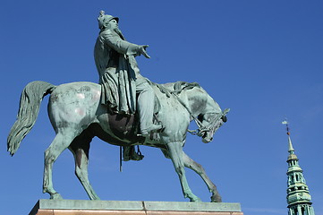 Image showing Statue of king Frederik in Copenhagen in Denmark