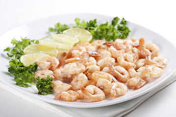 Image showing Shrimps with lime