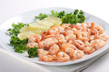 Image showing Shrimps with lime