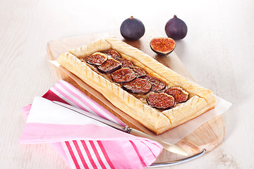 Image showing Gourmet tart with figs