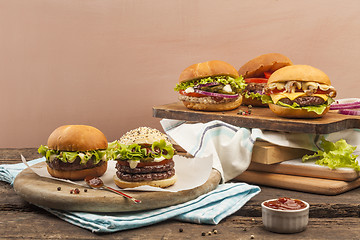 Image showing Gourmet burgers