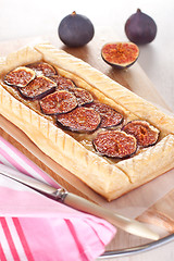 Image showing Gourmet tart with figs